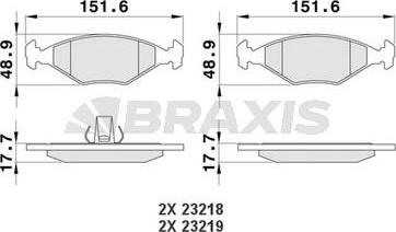 Braxis AA0182 - Тормозные колодки, дисковые, комплект autosila-amz.com