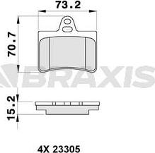 Braxis AA0132 - Тормозные колодки, дисковые, комплект autosila-amz.com