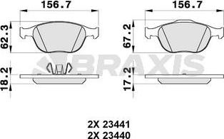 Braxis AA0124 - Тормозные колодки, дисковые, комплект autosila-amz.com