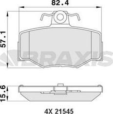 Braxis AA0120 - Тормозные колодки, дисковые, комплект autosila-amz.com