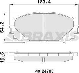 Braxis AA0175 - Тормозные колодки, дисковые, комплект autosila-amz.com