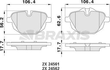 Braxis AA0170 - Тормозные колодки, дисковые, комплект autosila-amz.com