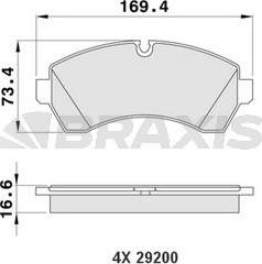 Braxis AA0177 - Тормозные колодки, дисковые, комплект autosila-amz.com