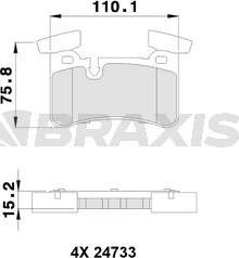 Braxis AA0391 - Тормозные колодки, дисковые, комплект autosila-amz.com