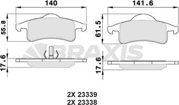 Braxis AA0353 - Тормозные колодки, дисковые, комплект autosila-amz.com