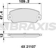Braxis AA0352 - Тормозные колодки, дисковые, комплект autosila-amz.com