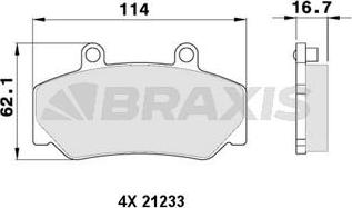 Braxis AA0364 - Тормозные колодки, дисковые, комплект autosila-amz.com