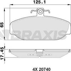 Braxis AA0363 - Тормозные колодки, дисковые, комплект autosila-amz.com