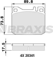 Braxis AA0362 - Тормозные колодки, дисковые, комплект autosila-amz.com