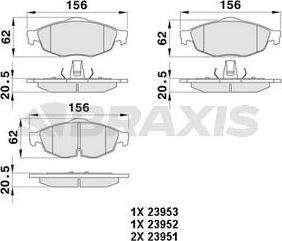 Braxis AA0384 - Тормозные колодки, дисковые, комплект autosila-amz.com