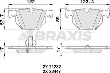 Braxis AA0388 - Тормозные колодки, дисковые, комплект autosila-amz.com