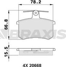 Braxis AA0334 - Тормозные колодки, дисковые, комплект autosila-amz.com