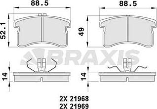 Braxis AA0330 - Тормозные колодки, дисковые, комплект autosila-amz.com