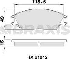 Braxis AA0337 - Тормозные колодки, дисковые, комплект autosila-amz.com