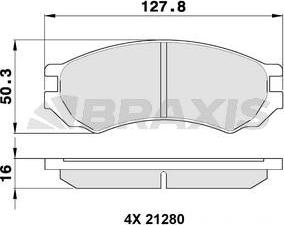 Braxis AA0320 - Тормозные колодки, дисковые, комплект autosila-amz.com