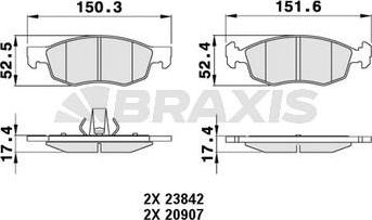 Braxis AA0242 - Тормозные колодки, дисковые, комплект autosila-amz.com
