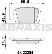 Braxis AA0259 - Тормозные колодки, дисковые, комплект autosila-amz.com