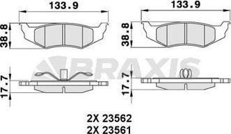 Braxis AA0255 - Тормозные колодки, дисковые, комплект autosila-amz.com
