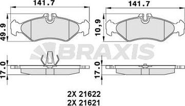 Braxis AA0253 - Тормозные колодки, дисковые, комплект autosila-amz.com