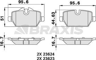 Braxis AA0269 - Тормозные колодки, дисковые, комплект autosila-amz.com