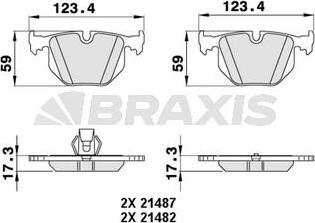 Braxis AA0264 - Тормозные колодки, дисковые, комплект autosila-amz.com