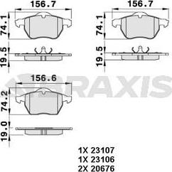 Braxis AA0268 - Тормозные колодки, дисковые, комплект autosila-amz.com