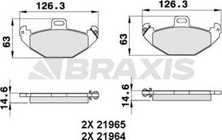 Braxis AA0263 - Тормозные колодки, дисковые, комплект autosila-amz.com