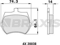 Braxis AA0200 - Тормозные колодки, дисковые, комплект autosila-amz.com