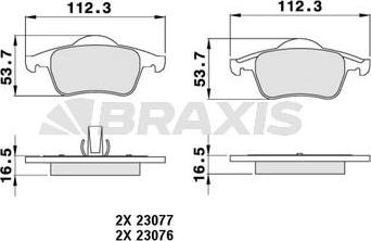 Braxis AA0203 - Тормозные колодки, дисковые, комплект autosila-amz.com