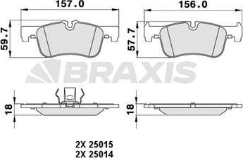 Braxis AA0210 - Тормозные колодки, дисковые, комплект autosila-amz.com