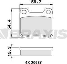 Braxis AA0218 - Тормозные колодки, дисковые, комплект autosila-amz.com