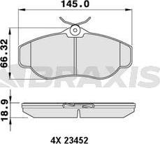 Braxis AA0212 - Тормозные колодки, дисковые, комплект autosila-amz.com