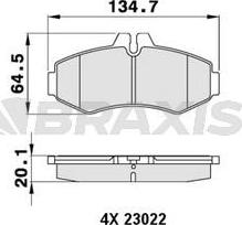 Braxis AA0232 - Тормозные колодки, дисковые, комплект autosila-amz.com