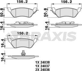 Braxis AA0237 - Тормозные колодки, дисковые, комплект autosila-amz.com