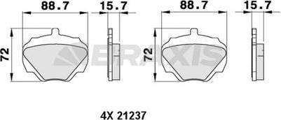 Braxis AA0228 - Тормозные колодки, дисковые, комплект autosila-amz.com