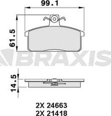 Braxis AA0276 - Тормозные колодки, дисковые, комплект autosila-amz.com
