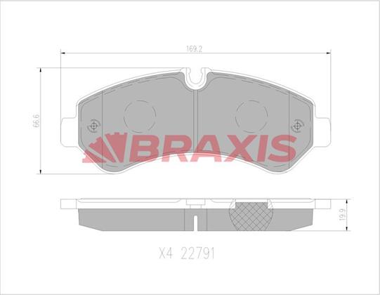 Braxis AA0755 - Тормозные колодки, дисковые, комплект autosila-amz.com