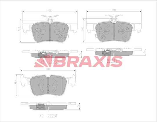 Braxis AA0705 - Тормозные колодки, дисковые, комплект autosila-amz.com