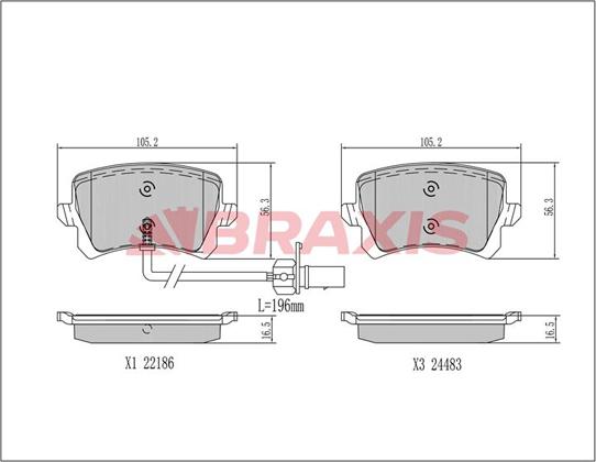 Braxis AA0714 - Тормозные колодки, дисковые, комплект autosila-amz.com