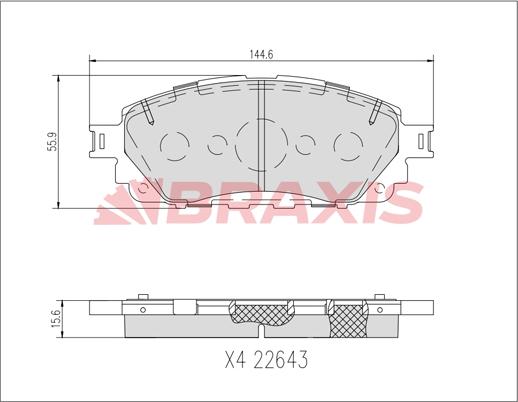 Braxis AA0729 - Тормозные колодки, дисковые, комплект autosila-amz.com