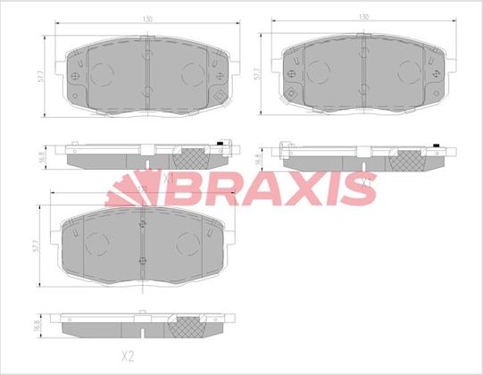 Braxis AA0771 - Тормозные колодки, дисковые, комплект autosila-amz.com