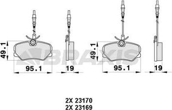 Braxis AB0443 - Тормозные колодки, дисковые, комплект autosila-amz.com