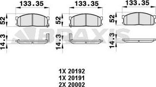 Braxis AB0454 - Тормозные колодки, дисковые, комплект autosila-amz.com