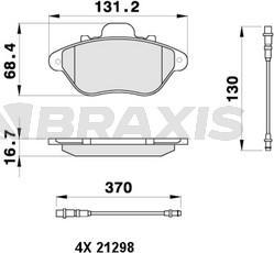 Braxis AB0456 - Тормозные колодки, дисковые, комплект autosila-amz.com