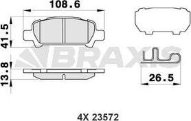 Braxis AB0464 - Тормозные колодки, дисковые, комплект autosila-amz.com