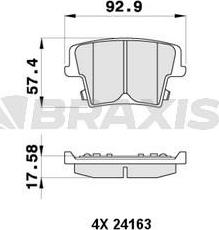 Braxis AB0403 - Тормозные колодки, дисковые, комплект autosila-amz.com