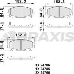 Braxis AB0482 - Тормозные колодки, дисковые, комплект autosila-amz.com