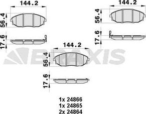 Braxis AB0433 - Тормозные колодки, дисковые, комплект autosila-amz.com