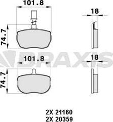 Braxis AB0429 - Тормозные колодки, дисковые, комплект autosila-amz.com