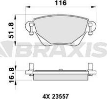 Braxis AB0421 - Тормозные колодки, дисковые, комплект autosila-amz.com